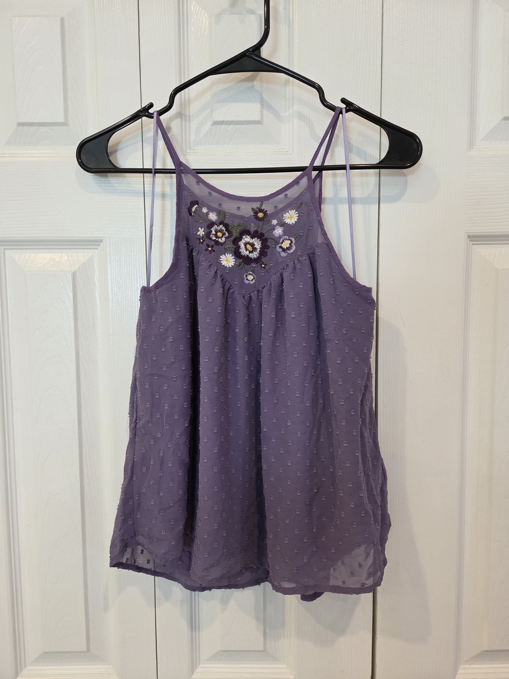 Alya Lavender Purple Embroidered Spaghetti Strap Camisole